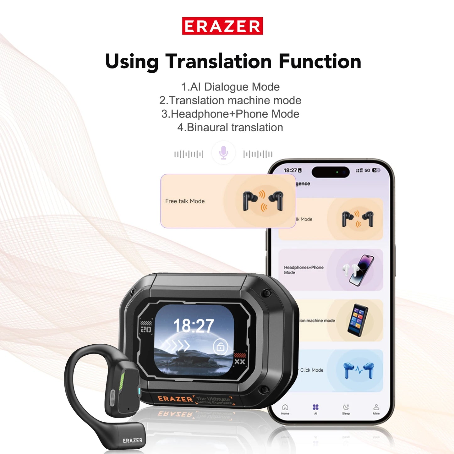 ERAZER XP6 Wireless Earbuds with AI Translation, IPX5 Waterproof, 20-Hour Battery Life - Infinity Drop Co