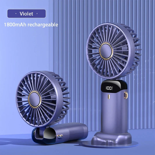 PDQ F210 Portable Neck and Desk Fan for Travel, Office & Home – Adjustable 5-Speed Rechargeable Cooling with LED Display - Infinity Drop Co